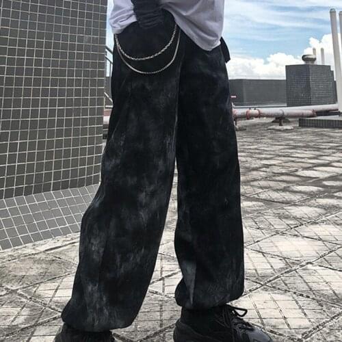 Autumn Clothes Women\s New Fashion Casual Pants Korean Tie-Dye Beam All-Match Loose-Fitting Wide-leg Pants