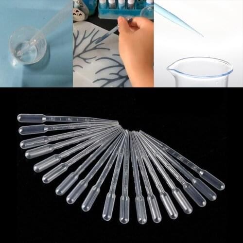 0.2/0.5/1/2/3ML 20-200Pcs Disposable Plastic Squeeze Transfer Pipettes Dropper For SIlicone Epoxy Resin Molds Jewelry Making