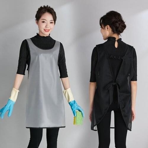 Simple Apron Long Waterproof And Oil-proof Adult Chefs Kitchen Household Aquatic Transparent Wear-Resistant Work Clothes Smock