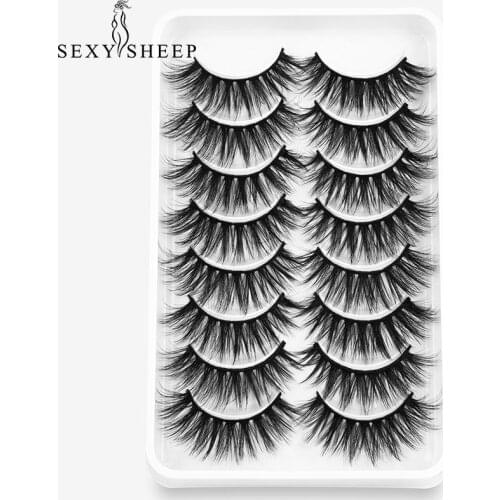SEXYSHEEP 5/8 Pairs Natural 3D False Eyelashes Mink Lashes Fake Lashes Fluffy Wispy Natural Long False Crisscross Eyelashes Set