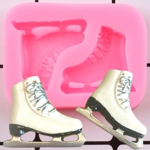 Skate Shoes Cupcake Topper Fondant Mould Party Cake Border Silicone Cake Decorating Tools Candy Polymer Clay Chocolate Molds