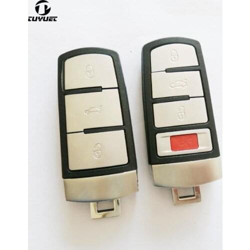 3 4 Buttons Smart Remote Key Keyless Case Fob For VW Passat B6 3C B7 Magotan CC Car key shell