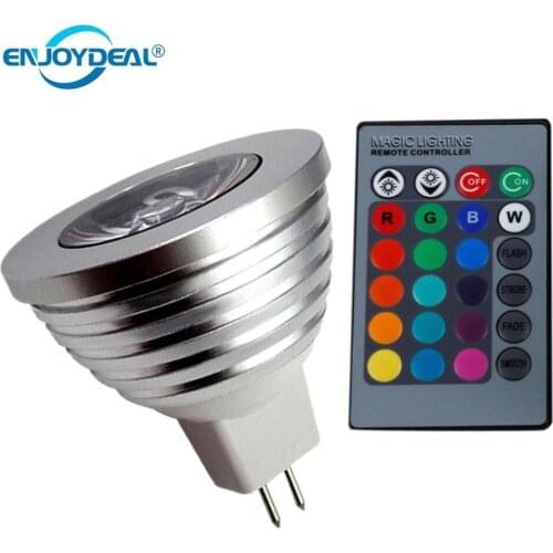MR16 3W RGB LED Light Spot Light 16 Color Changing LED Spotlight Bulb Lamp 3000k AC/DC 12V IR Remote Control4