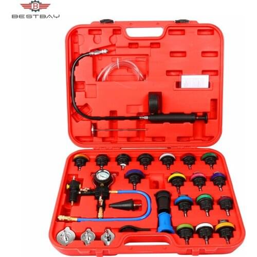 Water Tank Leakage Tester Water Tank Leakage Tester 28pcs Universal Radiator Pressure Tester Kit Cooling System Tester