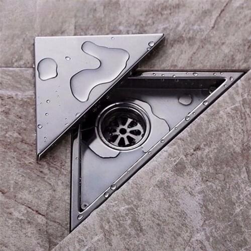 Hidden Type Triangle Tile Insert Floor Waste Grates Shower Drain 232mm*117mm 304 Stainless Steel Floor Drain11-184