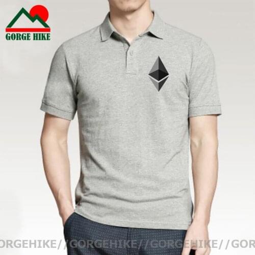 GorgeHike Bitcoin ETHEREUM logo Polo Shirts Men Brand ETHEREUM Polo Shirt man Staff Ether Leisure Business Eth Crypto Coin Shirt