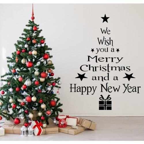 Merry Christmas Tree Wall Sticker Decal Christmas Sticker Home Livingroom Wall Art Decoration A0068399