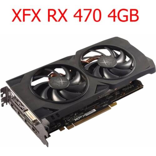 XFX RX 470 4GB Graphics Cards GPU AMD Radeon RX470 4GB 256bit Screen Video Card PUBG Computer Map PCI-E X16 Used Not Mining Card