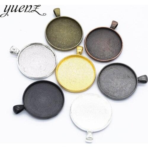 YuenZ 2pcs 7 Colors 30mm Necklace Pendant Setting Cabochon Cameo Base Tray Bezel Blank Fit 30mm Cabochons Jewelry Making C15