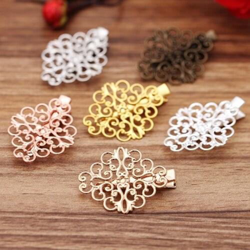 10pcs/lot Copper Vintage Bridal Hairpins Hair Clips Rose Gold/Silver/Antique Bronze Color Hair Clip for DIY Hair Jewelry Making