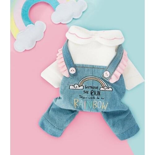 Winter Dog Clothes Denim Jumpsuit Overalls Puppy Outfit Yorkshire Pomeranian Poodle Bichon Schnauzer Dog Clothing Coat
