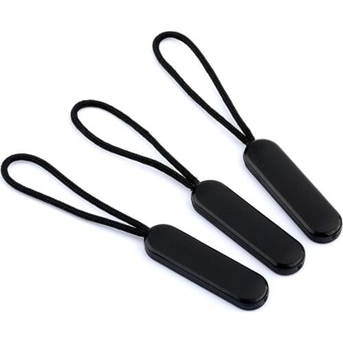 10Pcs/50Pcs/100Pcs High Quality Black Zipper Pull Cord Zipper Rope Pull Puller End Fit Rope Tag Fixer Zip Cord for Garment Bags
