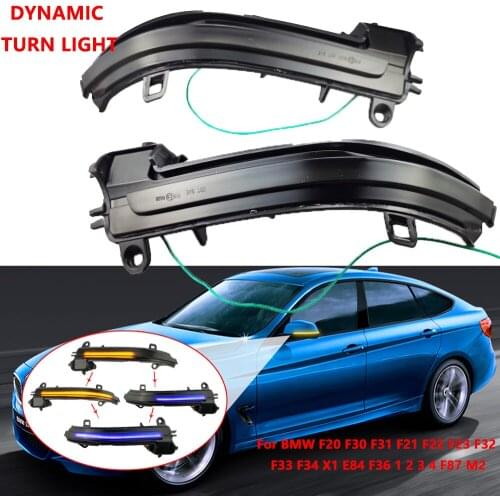 2PCS For BMW F20 F21 F22 F33 F34 X1 E84 F36 F87 M2 1 2 3 4 Series Dynamic Blinker Turn Signal LED Mirror Light arrow light