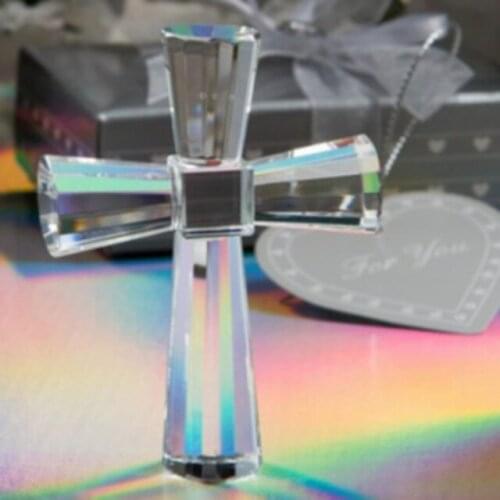 200PCS Choice Crystal Cross Figurines Religion Wedding Favors First Communion Party Giveaway For Guest