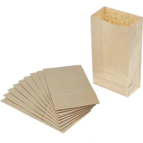 30pc/lot Biscuits Candy Food Raft Bread Brown Kraft Paper Bag Cookie Bread Nuts Snack Baking Package Gift Bags Packing Wholesale