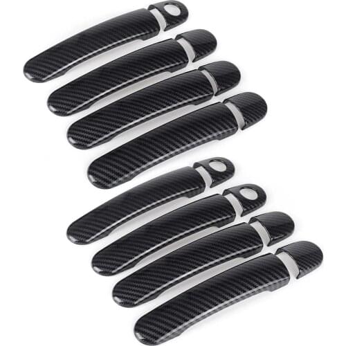8PCS For VW Golf 4 MK4 / Rabbit A4 1J 1997 1998-2006 Door Handle Cover Trim Carbon Black Chrome Car Accessories Styling Stickers