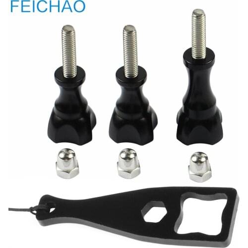 CNC Aluminum Thumb Knob Stainless Bolt Nut Screw Kit with Wrench for Hero Action Camera Spare Parts