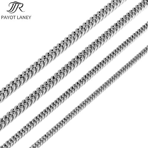Fashion Stainless Steel Tone Necklace Chain High Quality Silver Color Plating Titanium Steel Cuba Chain Men Women Jewelry