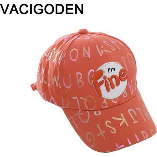 VACIGODEN Children Letter Printed Baseball Cap Baby Girl Sun Hat Visor Boys Snapback Casquette Kids Summer Breathable Mesh Gorra