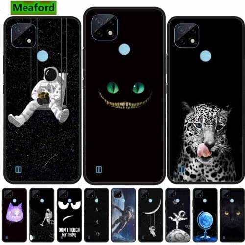 For Realme C21 C20 Case Cartoon Soft TPU Silicone Phone Case For OPPO Realme C21 C 21 Case Black Back Cover for RealmeC21 Funda