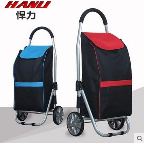Huli Shopping Cart Buy a cart a small pull cart Folding trolley aluminum portable luggage carts luggage trailer