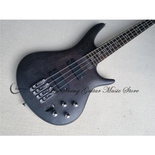 Custom 4 string electric bass guitar ,ultra-thin bass,ASH wood body,maple neck,single bridge,active battery