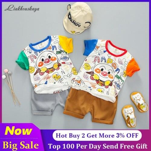 Newborn Clothing Sets 2020 New Summer Girl Baby Clothes For Boys Cotton Cute Print Baby Sets Kids Clothes Tracksuit 1-4 Years