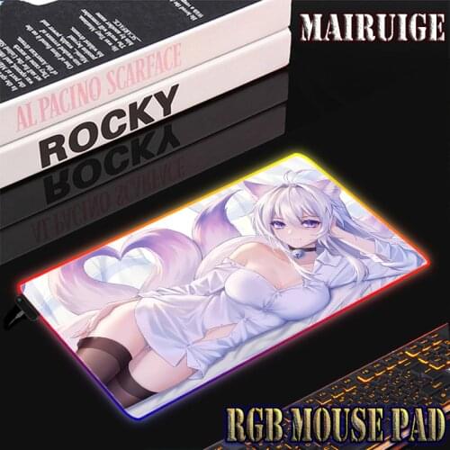 Sexy Girl Legs RGB Anime Mouse Pad Gaming Accessories PC Laptop Keyboard Desk Carpet Rubber Non-slip Large Game Mousepad XXL