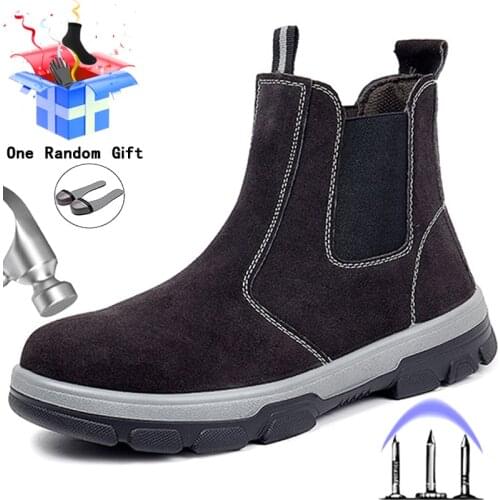 High Top Work Safety Boots Steel Toe Cap Work Shoes Anti Smashing Safety Shoes Men Winter Boots Puncture Proof Safety Sneakers