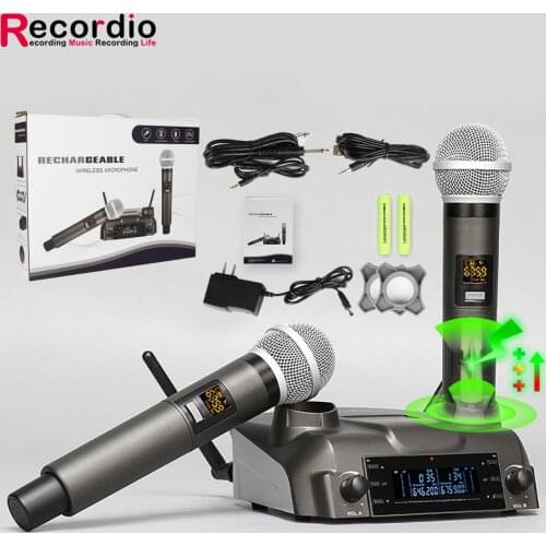 GAW-210 2021 New magnetic induction charging wireless microphone UHF microphone one for two KTV family performance