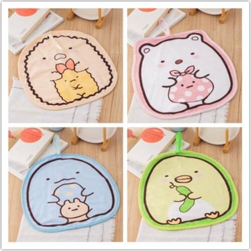 Cute cartoon Sumikko Gurashi handkerchief towel hanging towel child baby towel kindergarten wipe hand towel