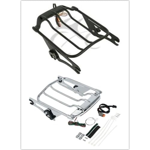 Motorcycle Air Wing Luggage Rack + LED Light For Harley Touring Road King Electra Street Glide 09-13 FLHR FLTR