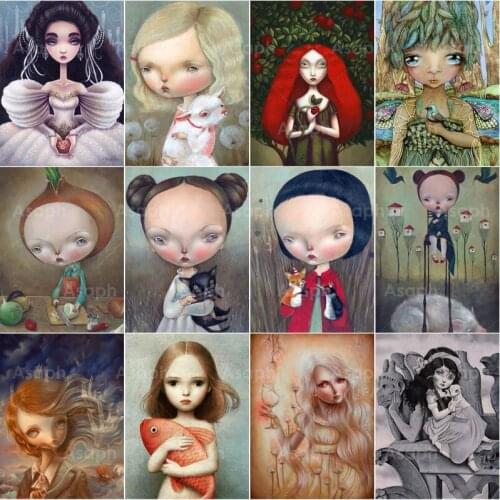 Cartoon Girls Drill 5D DIY Diamond Paintings Full Square Wall Art Embroidery Mosaic Cross Stitch 5D Home Decor Gift