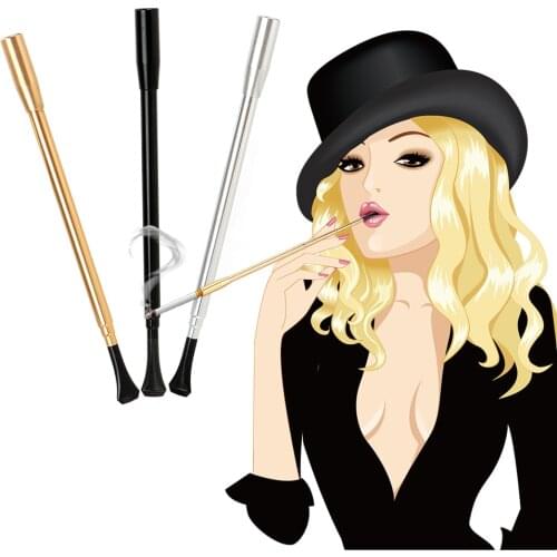 Womens Long Series Cigarette Holder Aluminum Alloy Smoking Pipe Creative Retractable Cigarette Accessories
