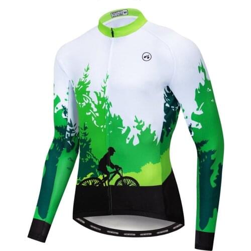 HIRBGOD 2021 New Green Forest Cycling Jersey Men Long Sleeve Bike Shirt Team Downhill Cycling Jacket Clothing,TYZ1503-01