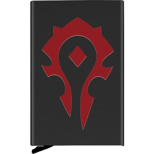 Personalized Metal Credit Card Holder Fashion WOW Symbol Printing Travel ID Cardholder Case Rfid Wallet