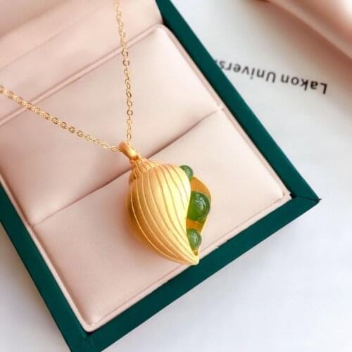 Original Design Natural Hetian Jade Inlaid 925 Sterling Silver Ancient Style Thick Gold Golden Bean Pendant Support Identificati