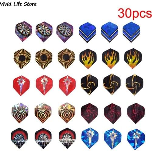 Durable Nice Dart Flights Set Reflective 15/30 PCS PVC Laser Dart Wing Set A B C Darts Flights