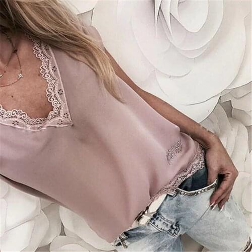 Sexy Women Blouse Lace Top Casual Blouse Vest Sleeveless V Neck Shirt Women Tee Shirt Womens Blouses And Tops Ladies Clothes