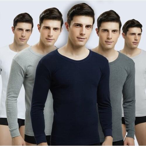 2019 New Mens High-neck Single-piece Shirt Autumn and Winter Bottoming Thermal Underwear Slim Inside Wear Cotton Sweater