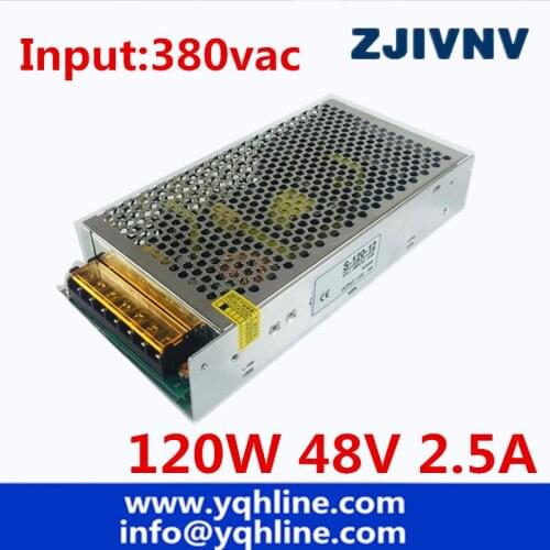 Input 380Vac Output 48V 2.5A, 120W switching power supply of high reliability industrial switch power supply NEW AC to DC