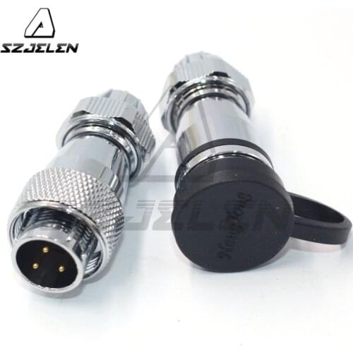WF16 IP67 3pin Circular Waterproof connectors, Power Industrial cable connector, 3pin panel connector socket and plug