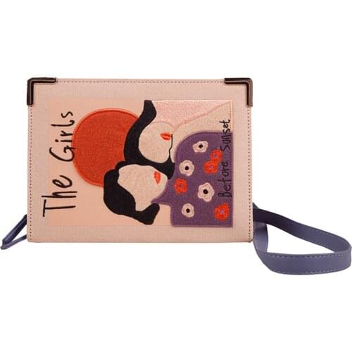 2020 YIZISTORE new original retro messenger bags vintage flap cross body shoulder bags for girls in BOOKS series 3(FUN KIK )