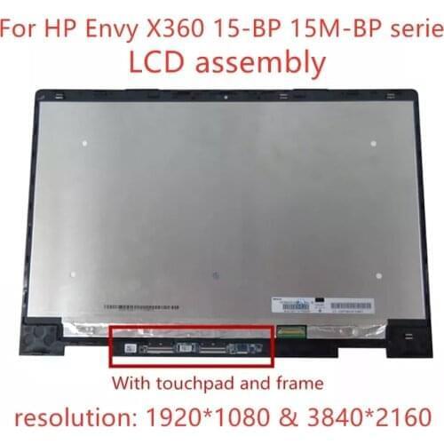 15.6'' LCD Touch Screen Digitizer Assembly+Frame replacement For HP Envy X360 15-BP 15M-BP series 15M-BP012DX BP111DX laptop