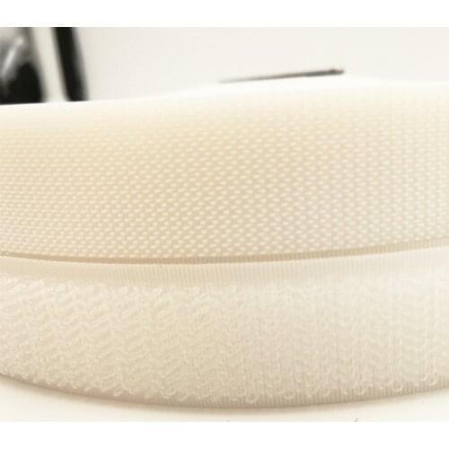 1''(2.5cm)Width 6meters .Injected fastening Tape,Non pilling loop&Injected hook Sewing Garment ,shoes ,bags acceories.white