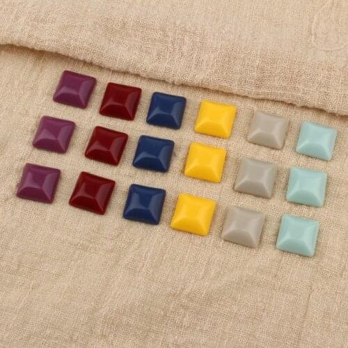 10pcs New Lovely Candy Color Small Square Resin Flatback Cabochon Beads Diy Hairpin Earring Findings Embellishment Jewelry Make