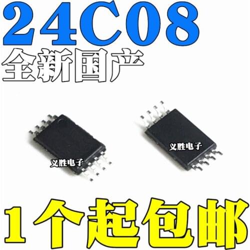 3PCS NEW AT24C08 AT24C08A-10TU-2.7 TSSOP8 Encapsulation TSSOP - 8 patches, memory, ultra-thin feet