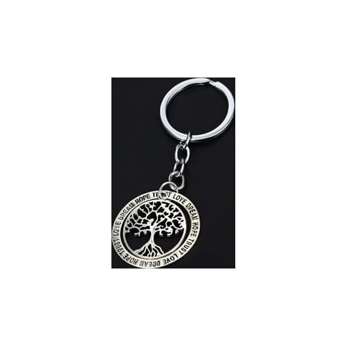 36PC Tree Of Life Circle Hollow Keyrings Keychains Charm Pendant Women Men Family Friends Jewelry Key Rings Key Holder Key Chain