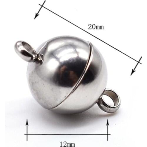 5pcs Stainless Steel Ball Shape Magnetic Clasp Converter Necklace Findings Connector For DIY Jewelry Making Bracelet Accessories
