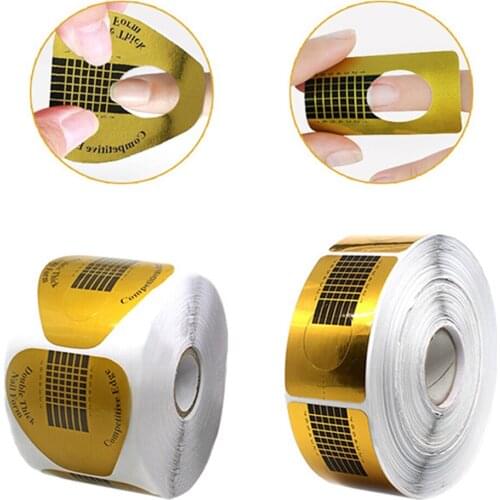 500pcs Nail Extension Builder Form Manicure UV Gel French Tip Stencil Guide